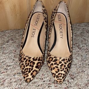Sole society animal print wedges